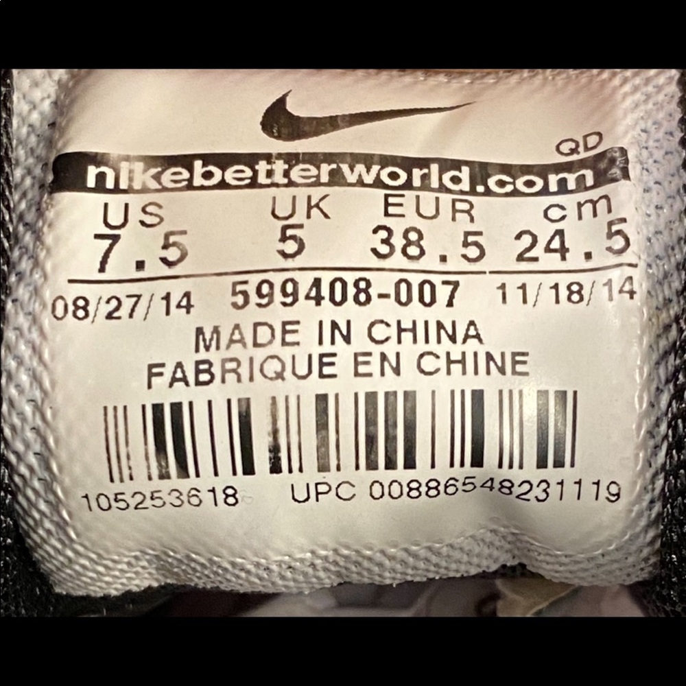 🛑SOLD🛑 Women’s Nike Air Max black white running shoes size 7.5 - Picture 9 of 10